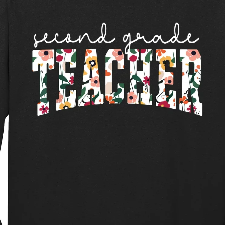 Wildflowers Second Grade Teacher Back To School 2nd Grade Long Sleeve Shirt