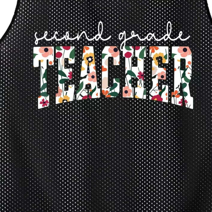 Wildflowers Second Grade Teacher Back To School 2nd Grade Mesh Reversible Basketball Jersey Tank