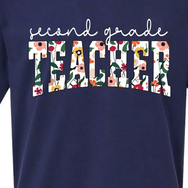 Wildflowers Second Grade Teacher Back To School 2nd Grade Sueded Cloud Jersey T-Shirt