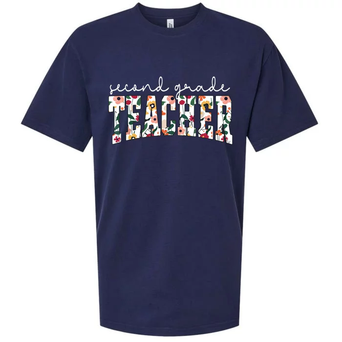 Wildflowers Second Grade Teacher Back To School 2nd Grade Sueded Cloud Jersey T-Shirt