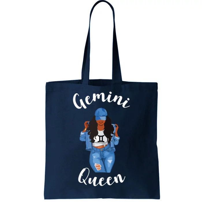 Womens Streetwise Gemini Queen Black Womens Zodiac Birthday May Tote Bag