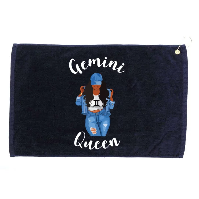 Womens Streetwise Gemini Queen Black Womens Zodiac Birthday May Grommeted Golf Towel