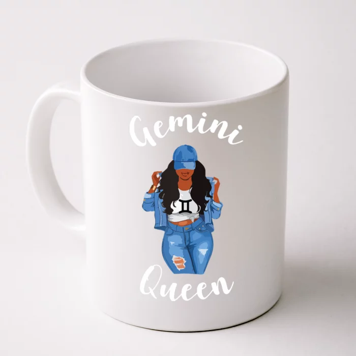 Womens Streetwise Gemini Queen Black Womens Zodiac Birthday May Front & Back Coffee Mug