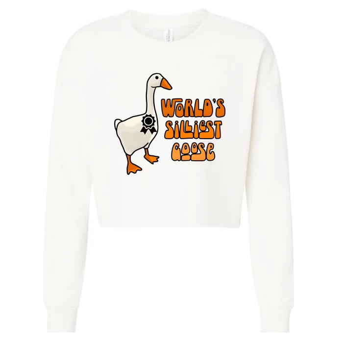 Worlds Silliest Goose Cropped Pullover Crew