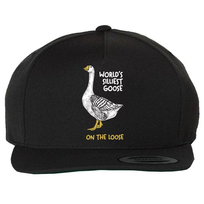 World's Silliest Goose On The Loose Wool Snapback Cap