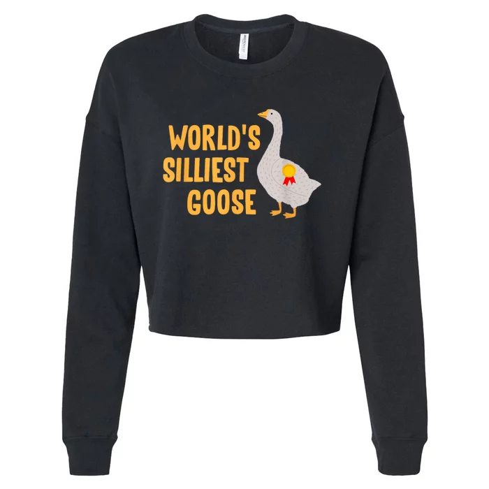 WorldS Silliest Goose Cropped Pullover Crew