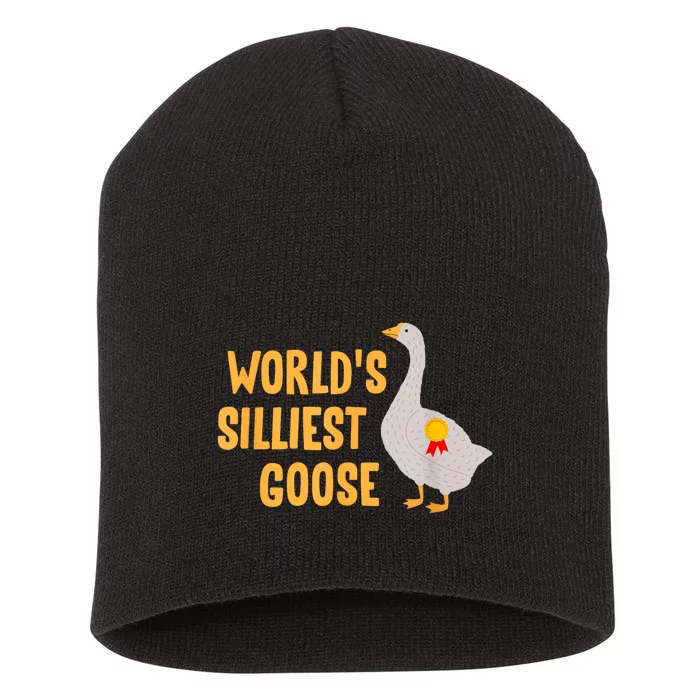 WorldS Silliest Goose Short Acrylic Beanie