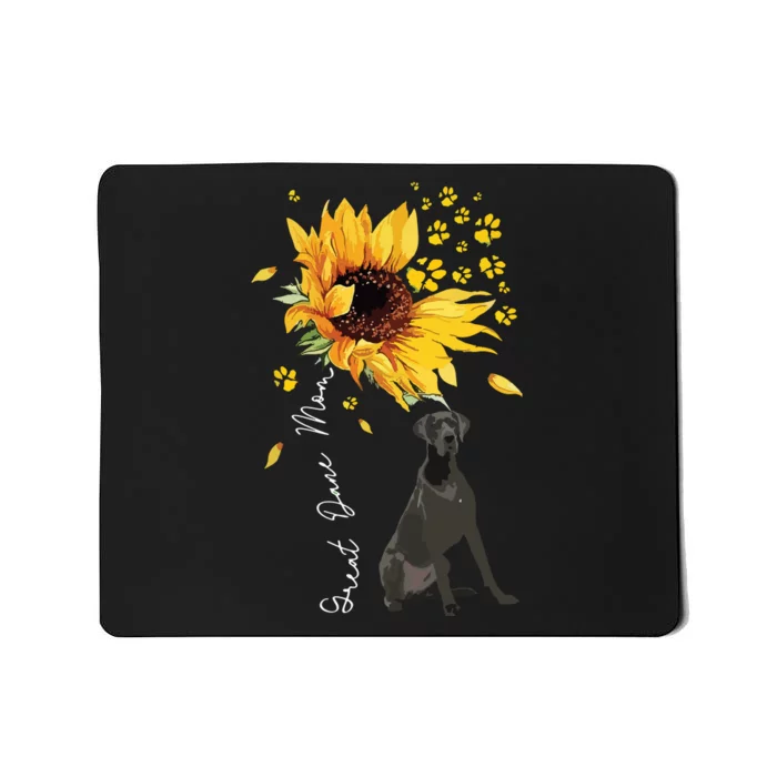 Womens Sunflower Great Dane Mom Dog Lover Mousepad