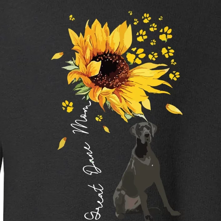 Womens Sunflower Great Dane Mom Dog Lover Toddler Sweatshirt