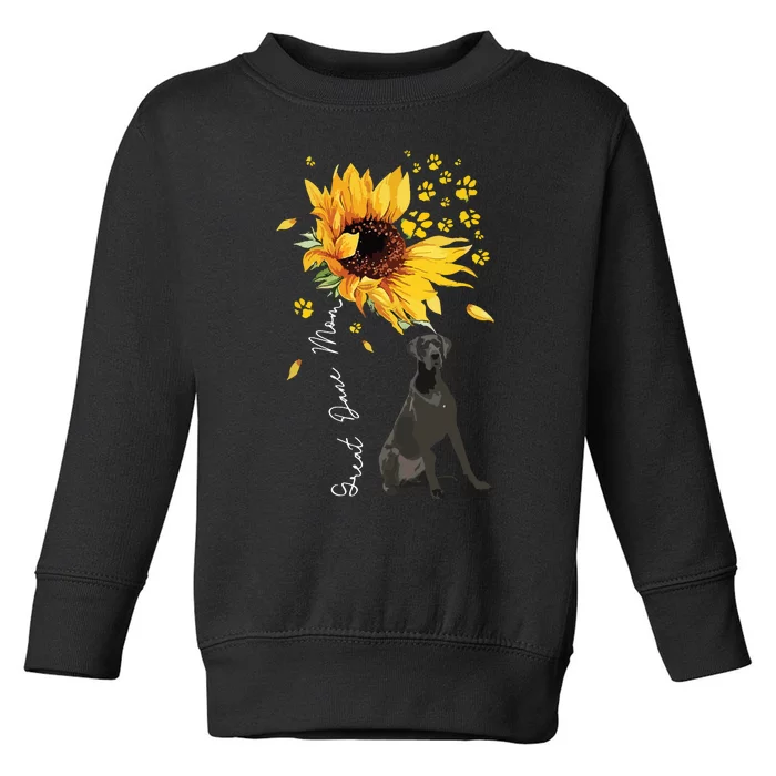 Womens Sunflower Great Dane Mom Dog Lover Toddler Sweatshirt