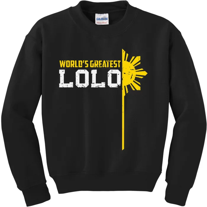 World S Greatest Lolo Filipino Grandpa Kids Sweatshirt