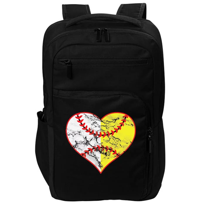 Womens Softball Heart Mom Women Baseball Ideas Impact Tech Backpack