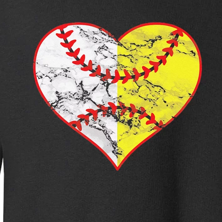 Womens Softball Heart Mom Women Baseball Ideas Toddler Sweatshirt