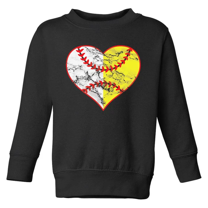 Womens Softball Heart Mom Women Baseball Ideas Toddler Sweatshirt