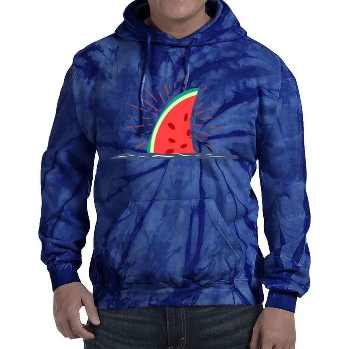 Watermelon Shark Hello Summer Fin Kawaii Family Summer Lover Tie Dye Hoodie