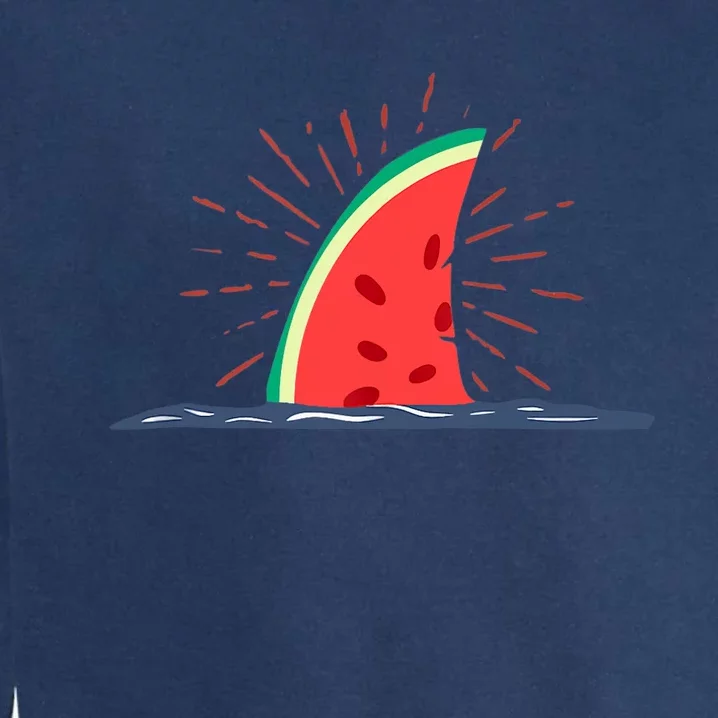 Watermelon Shark Hello Summer Fin Kawaii Family Summer Lover Garment-Dyed Sweatshirt