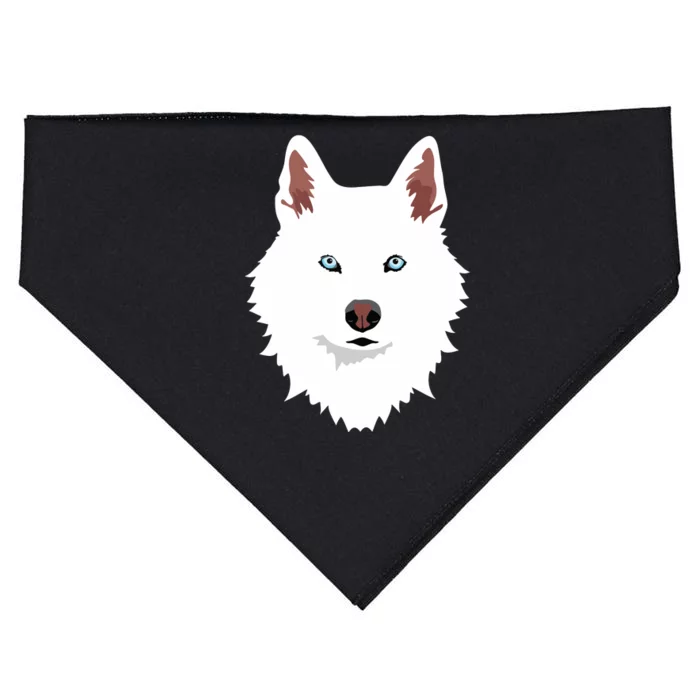 White Siberian Husky Canine White Snow Dog USA-Made Doggie Bandana