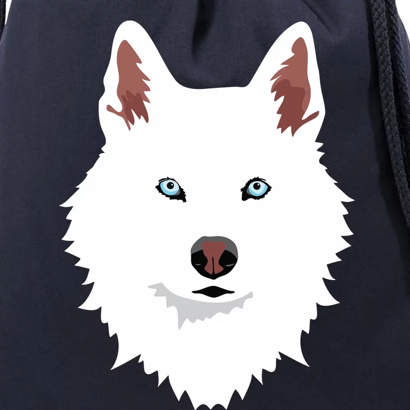 White Siberian Husky Canine White Snow Dog Drawstring Bag