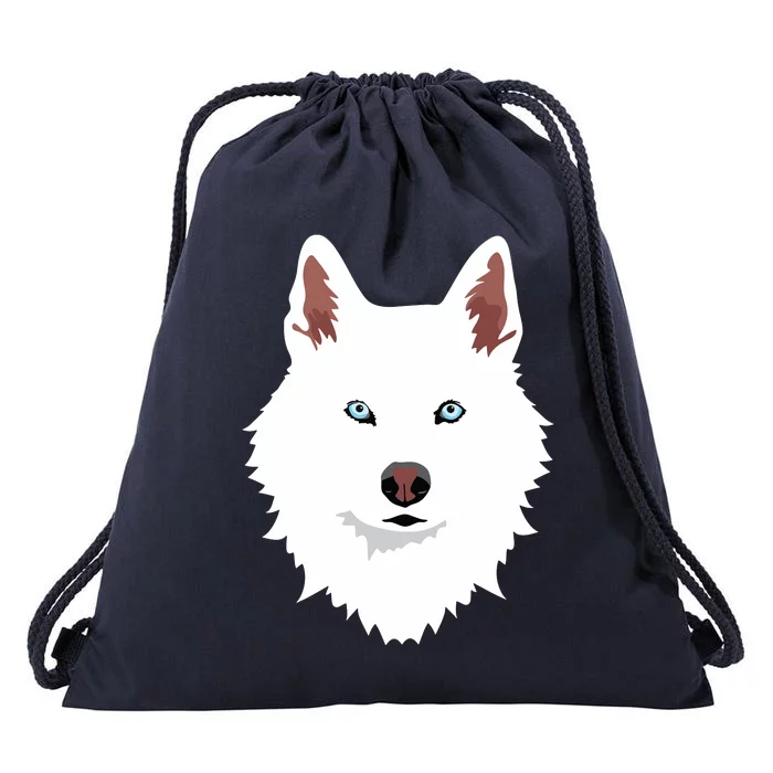 White Siberian Husky Canine White Snow Dog Drawstring Bag