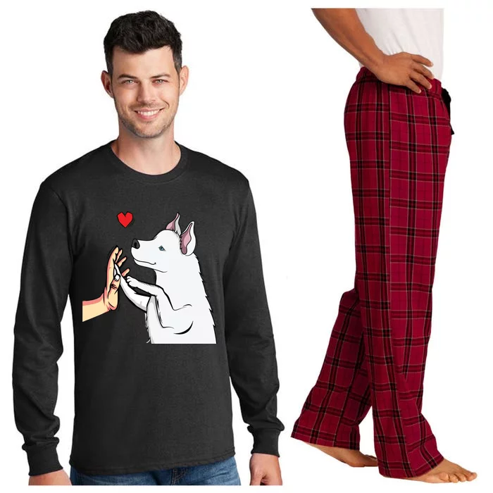 White Siberian Husky Love Dogs Female Ladies Long Sleeve Pajama Set