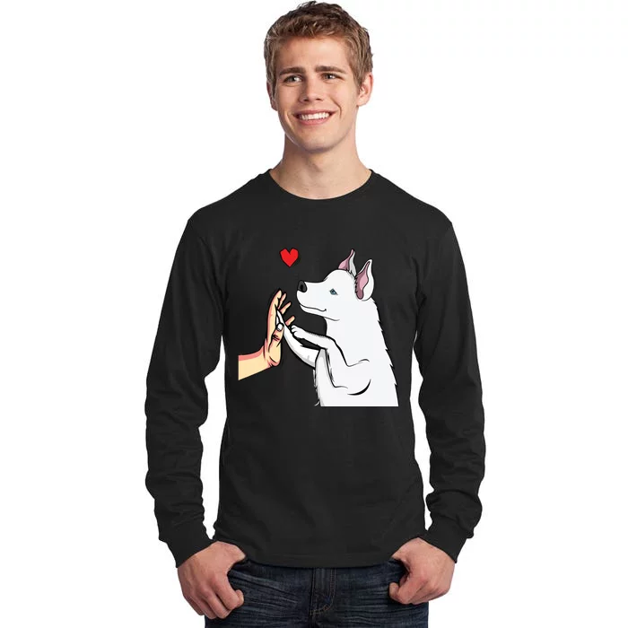 White Siberian Husky Love Dogs Female Ladies Tall Long Sleeve T-Shirt