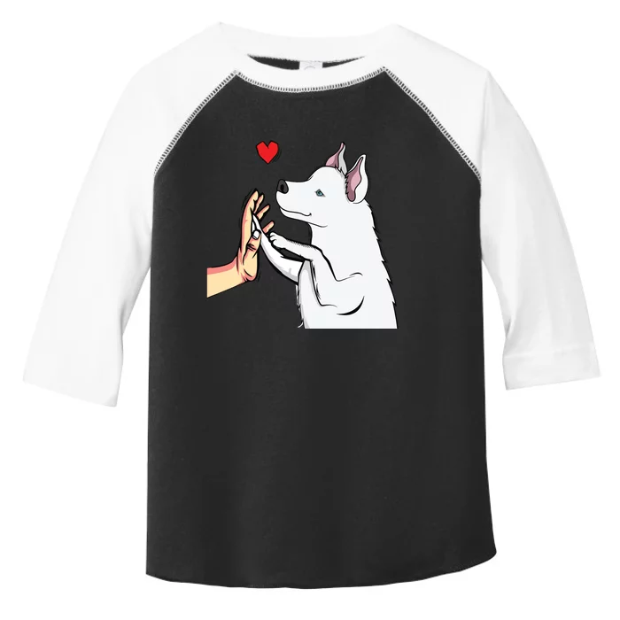 White Siberian Husky Love Dogs Female Ladies Toddler Fine Jersey T-Shirt