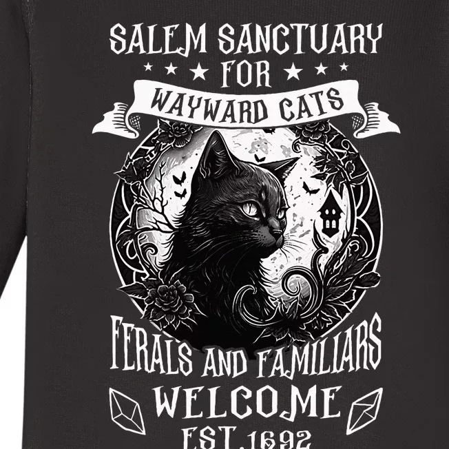 Witch Salem Home For Wayward Black Cats 1692 Halloween Baby Long Sleeve Bodysuit