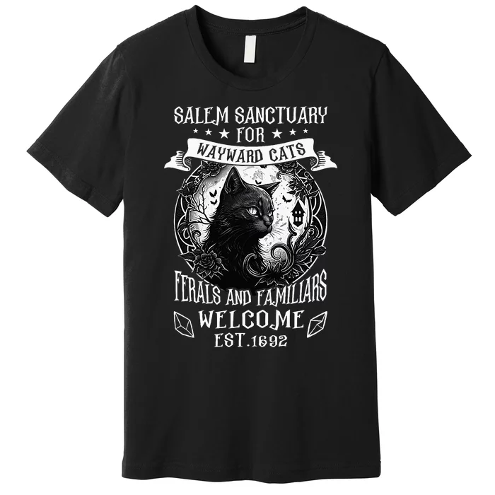 Witch Salem Home For Wayward Black Cats 1692 Halloween Premium T-Shirt