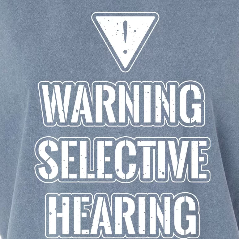 Warning Selective Hearing Funny File Garment-Dyed Women's Muscle Tee