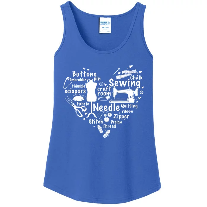 Wo Sewing Heart Sewing Quilting Machine Sewing Lover Gift Ladies Essential Tank