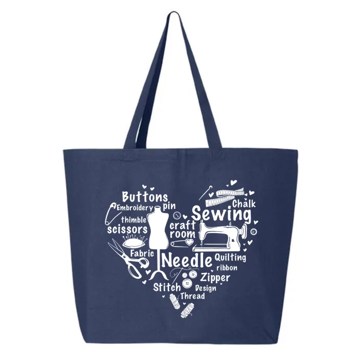 Wo Sewing Heart Sewing Quilting Machine Sewing Lover Gift 25L Jumbo Tote