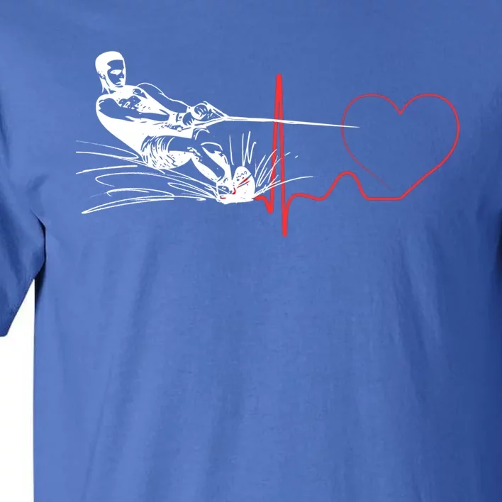 Water Skiing Heartbeat Funny Water Ski Skiing Waterski Gift Tall T-Shirt