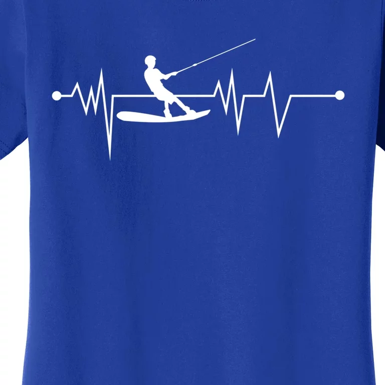 Water Skiing Heartbeat Cool Water Sports Lover Gift Women's T-Shirt