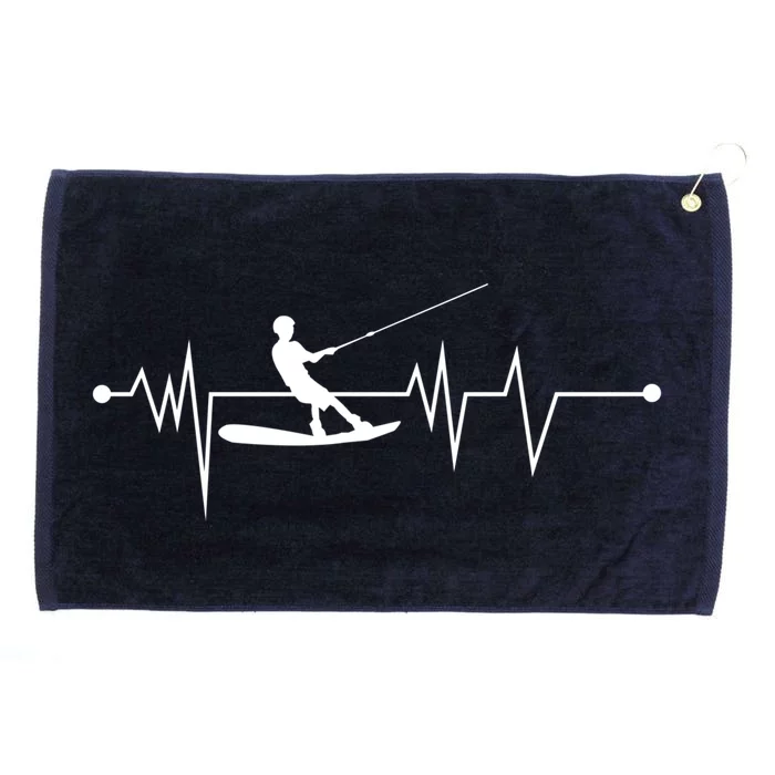 Water Skiing Heartbeat Cool Water Sports Lover Gift Grommeted Golf Towel