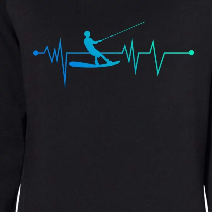 Water Skiing Heartbeat Cool Water Sports Lover Gift Womens California Wash Sweatshirt