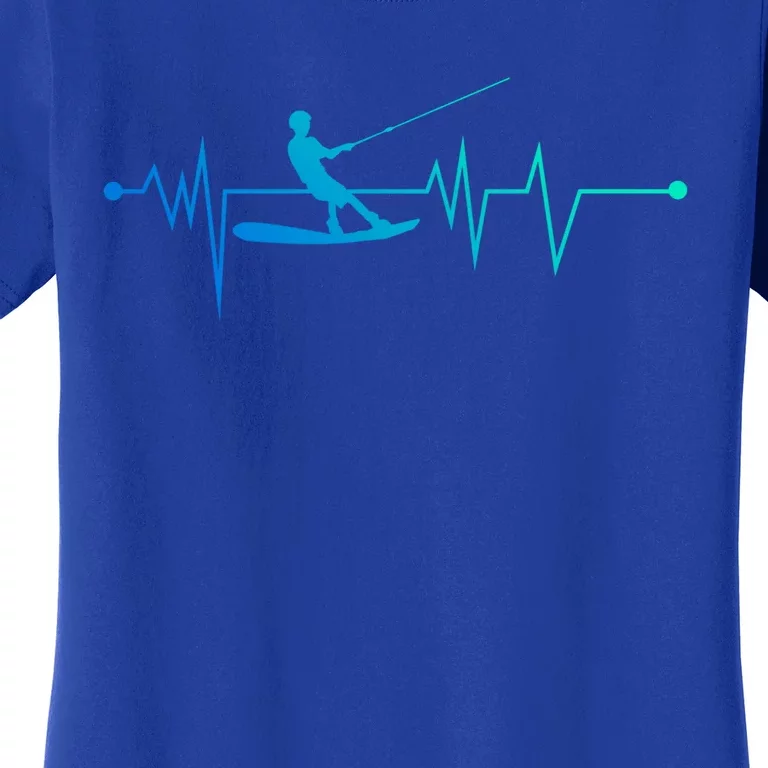 Water Skiing Heartbeat Cool Water Sports Lover Gift Women's T-Shirt