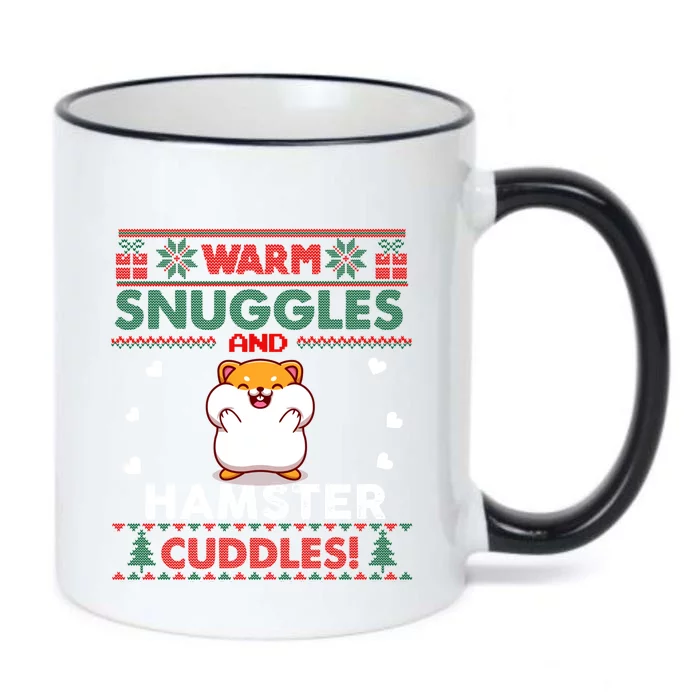 Warm Snuggles Hamster Lovers Xmas Ugly Guinea Pig Christmas Gift Black Color Changing Mug