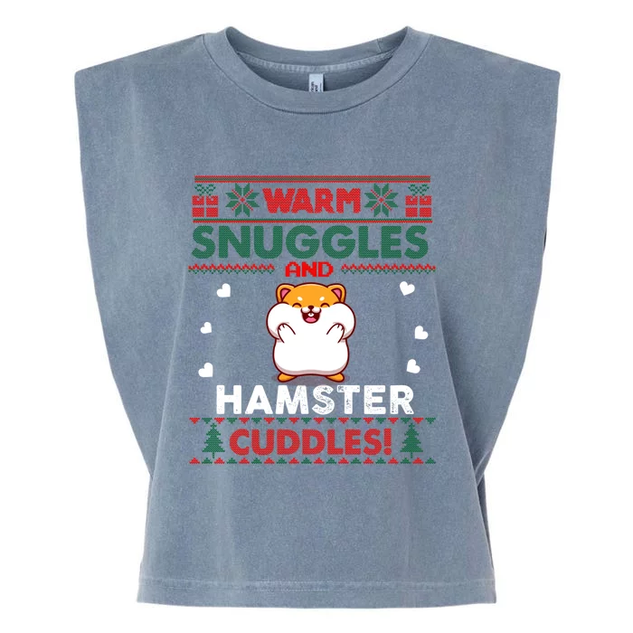 Warm Snuggles Hamster Lovers Xmas Ugly Guinea Pig Christmas Gift Garment-Dyed Women's Muscle Tee