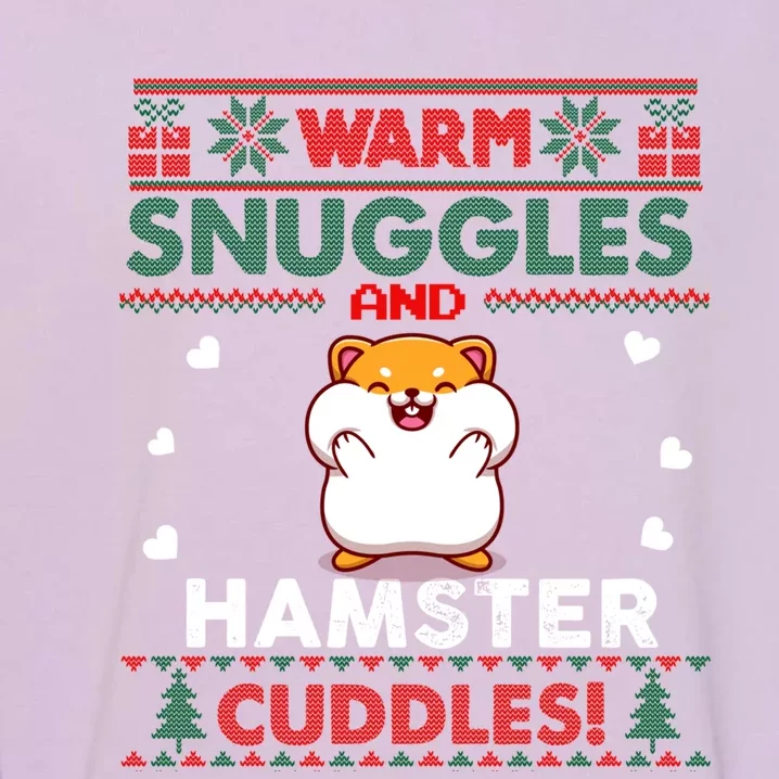 Warm Snuggles Hamster Lovers Xmas Ugly Guinea Pig Christmas Gift Garment-Dyed Sweatshirt