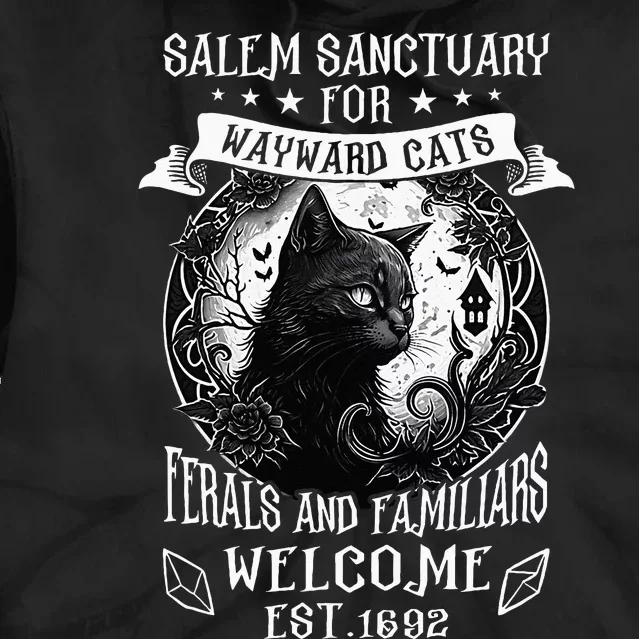 Witch Salem Home For Wayward Black Cats 1692 Halloween Women Tie Dye Hoodie