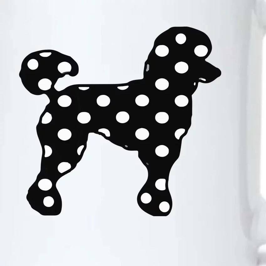 Womens Sock Hop Cutie 50s Costume Black Polka Dot Poodle VNeck Black Color Changing Mug