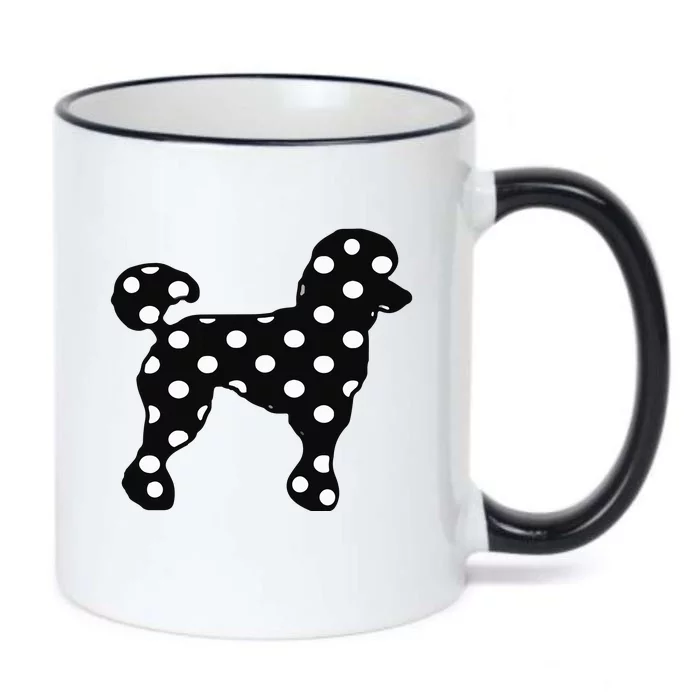 Womens Sock Hop Cutie 50s Costume Black Polka Dot Poodle VNeck Black Color Changing Mug