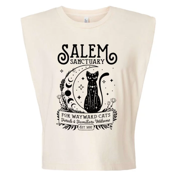 Witch Salem Home For Wayward Black Cats 1692 Halloween Garment-Dyed Women's Muscle Tee