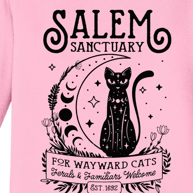 Witch Salem Home For Wayward Black Cats 1692 Halloween Baby Long Sleeve Bodysuit