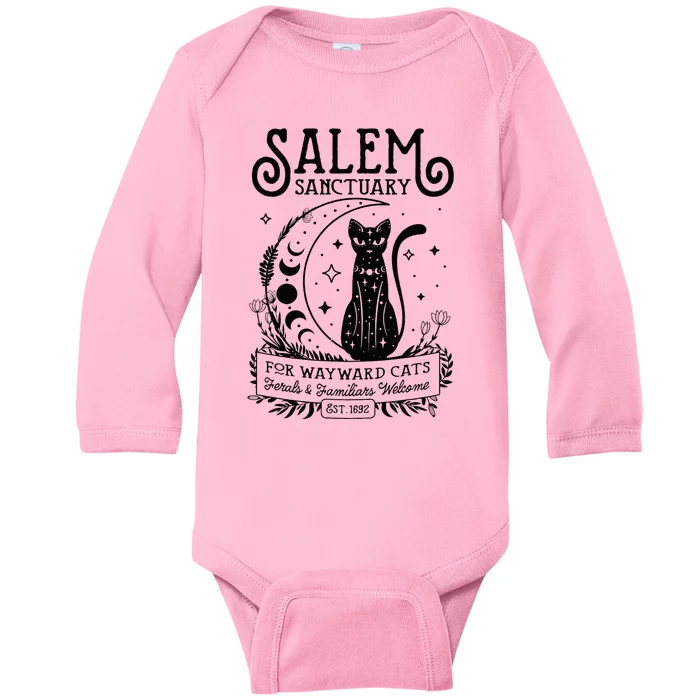 Witch Salem Home For Wayward Black Cats 1692 Halloween Baby Long Sleeve Bodysuit