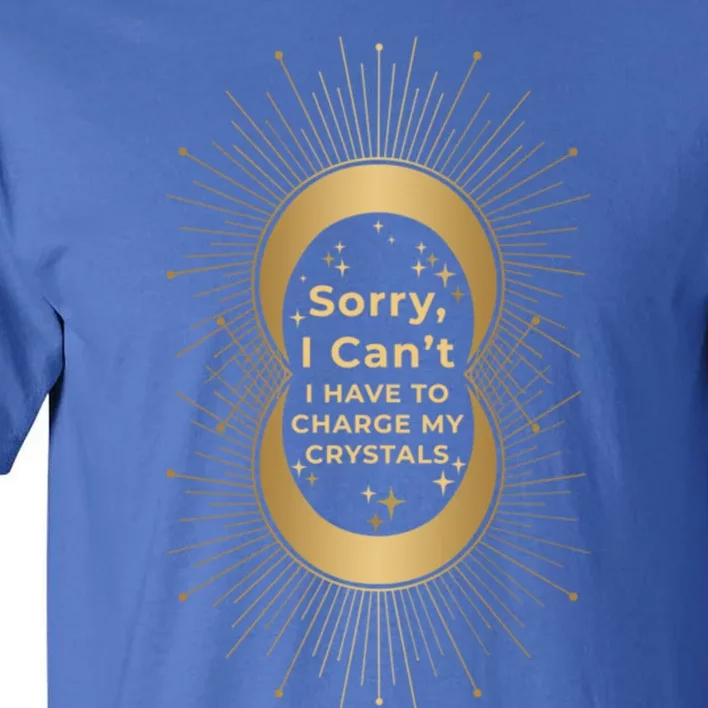 Witchy Sorry I Cant I Have To Charge My Crystals Moon Witch Great Gift Tall T-Shirt