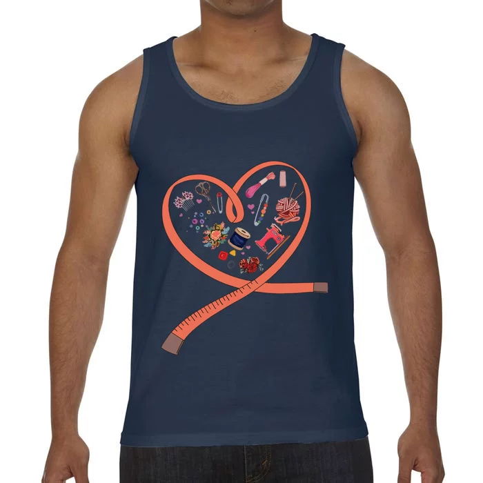 Womens Sewing Is My Heart Tee Quilting Loves Sewing Machines Comfort Colors® Tank Top