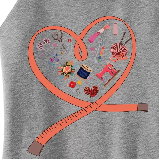 Womens Sewing Is My Heart Tee Quilting Loves Sewing Machines Women’s Perfect Tri Rocker Tank