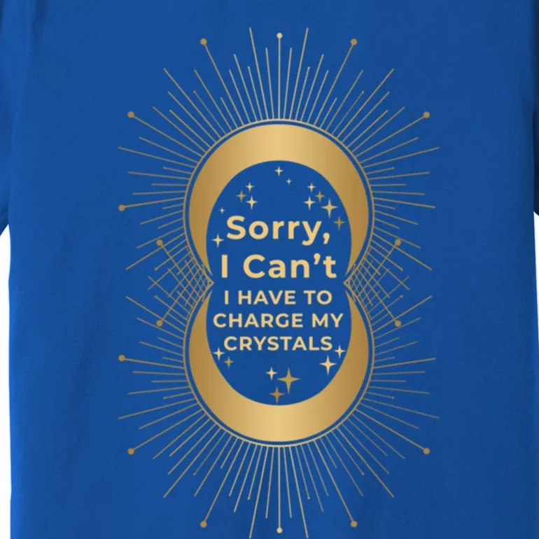 Witchy Sorry I Cant I Have To Charge My Crystals Moon Witch Funny Gift Premium T-Shirt