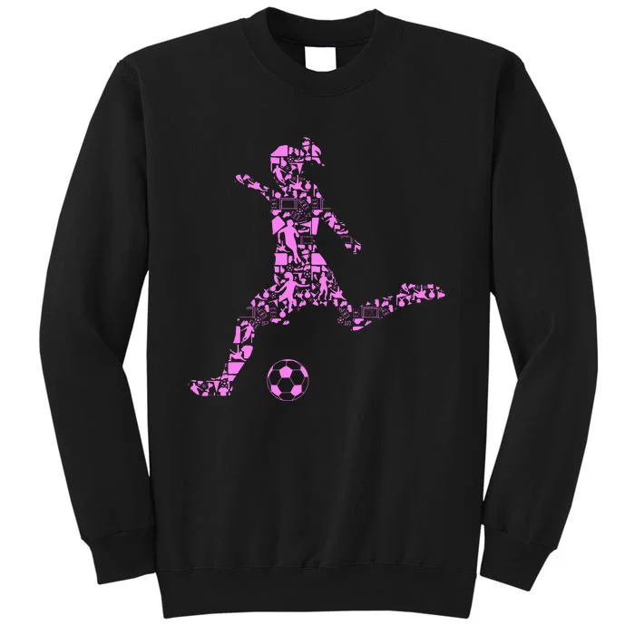 Women Soccer Illustration Tall Sweatshirt